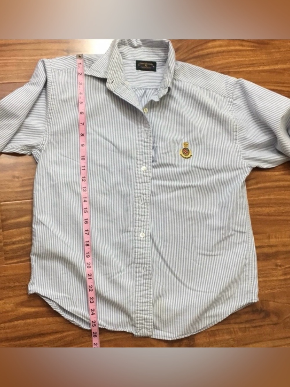 Vintage Charter Club Womens Blue White Stripe Cotton Button Shirt Size 8 Coastal - Picture 15 of 16